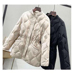 2024冬装新款韩版轻薄收腰羽绒棉服女中长款学生修身显瘦保暖外套