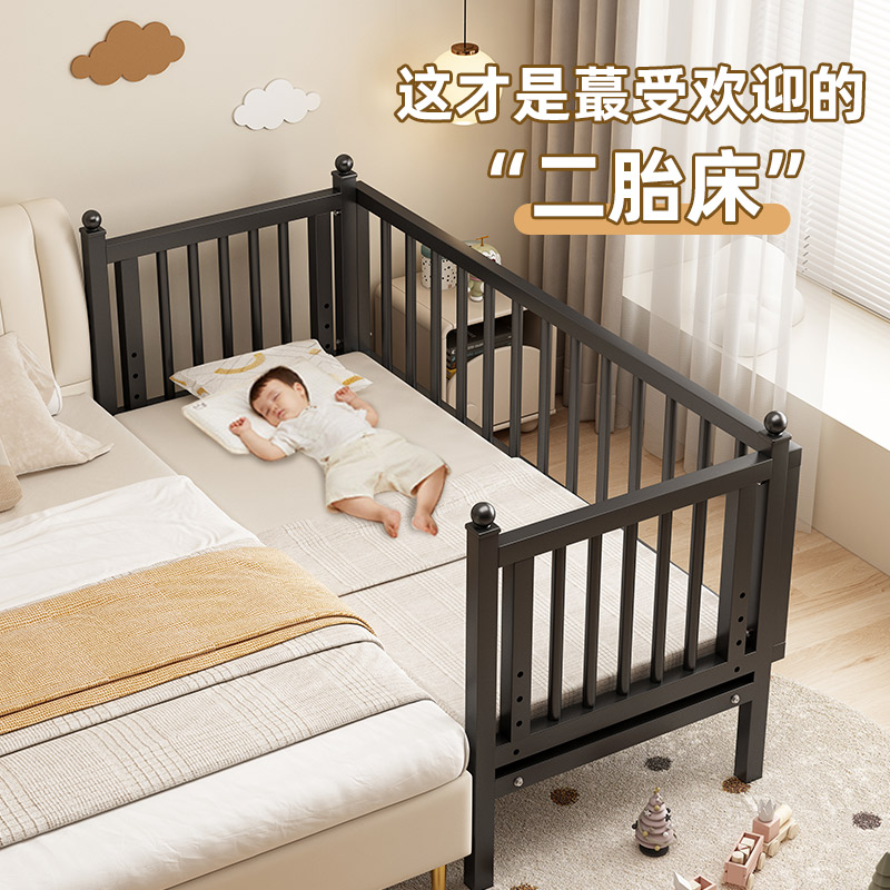 铁艺儿童床拼接床婴儿床宝宝小床钢架单人床加宽大床边加宽拼接床