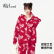 WildRooms红色家居服女冬季 2025年新款 保暖加厚可外穿半边绒睡衣