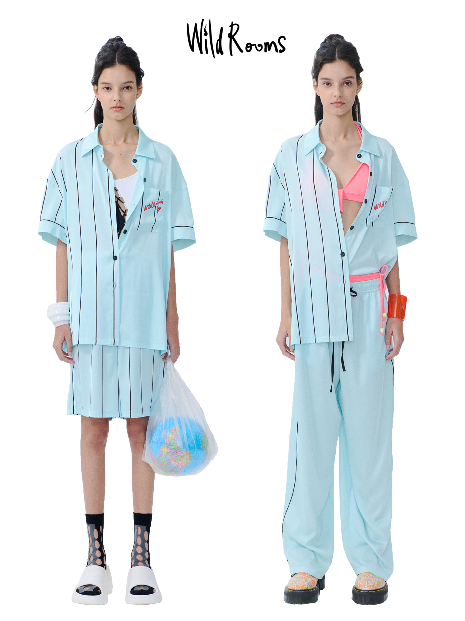 男女同款可外穿家居服套装