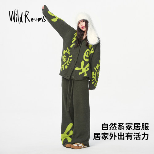 WildRooms春秋半边绒睡衣套装