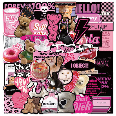 55张粉墨英文ins风贴纸