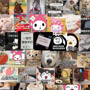65张废话文学贴纸表情包搞笑沙雕手机壳电脑笔记本ipad防水贴画装饰个性