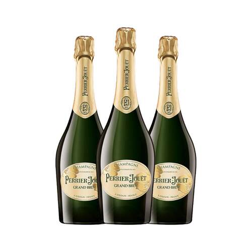 巴黎之花Perrier Jouet法国香槟产区干型起泡葡萄酒750ml/3支送礼