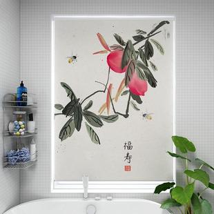 窗帘拉卷式 卷帘窗户遮挡阳光卫生间厨房升降手拉免打孔安装 防晒