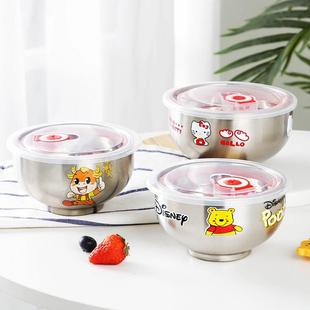 儿童卡通可爱饭碗304不锈钢家用防摔防烫宝宝辅食碗餐具可消毒柜
