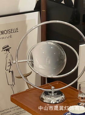 意大利1970中古旋转艺术台灯vintage复古玻璃月球客厅卧室床头灯