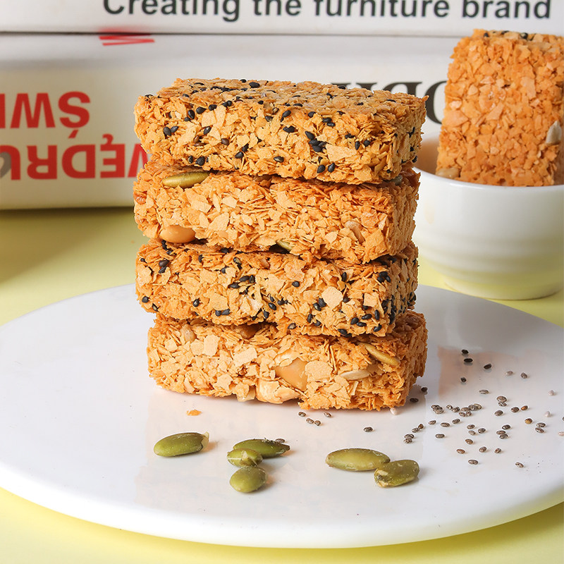 坚果燕麦酥能量蛋白棒压缩饼干零蔗糖粗粮代餐饱腹小零食品整箱信