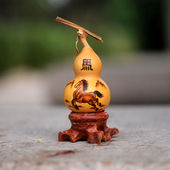 葫仙手捻天然小葫芦纯人工烙画12生肖手文把玩件精品工艺礼品摆件