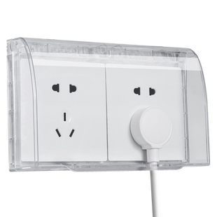 86型两位插座防水罩二位三位双联连体开关防溅防水盒防尘保护盖子