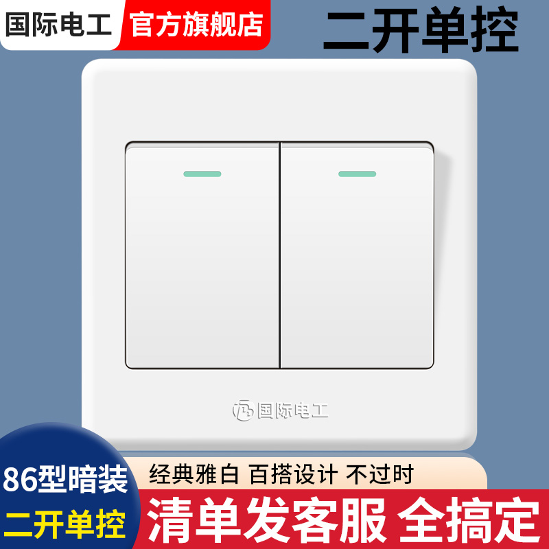 国际电工双开单联二开单控开关