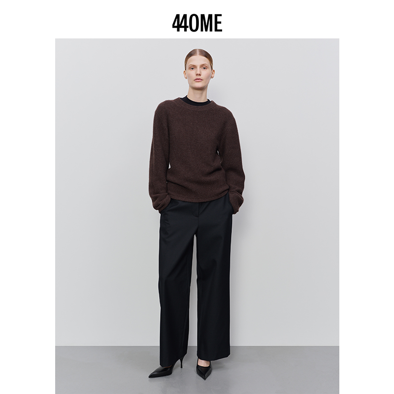 440ME合身版保暖牦牛绒圆领毛衣