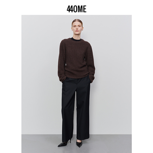 低圆领保暖褐色毛衣FB3F0340K 合身版 440ME女装 秋冬牦牛绒时尚