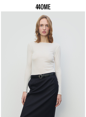 440ME26年春季新品女装桑蚕丝打底衫长袖修身内搭T恤FESS0001J