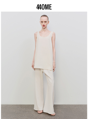 440ME女装新品醋酸混纺高级感简约垂感通勤高腰直筒裤FDSS0819W