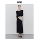 440ME女装 FCFW1003J 显瘦针织弹力连衣裙长款 经典 黑百搭圆领修身