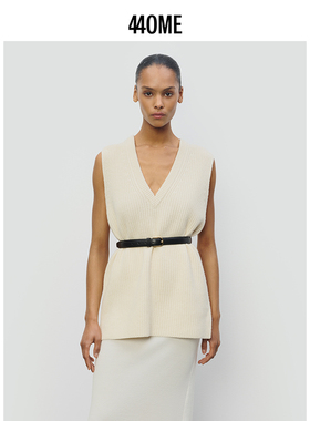 440ME26年春季新品女装V领羊毛针织衫马甲无袖毛衣背心FESS0303K