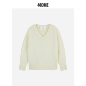 圆领羊驼毛毛衣女宽松V领套头针织衫 440ME2025冬季 新品 FDFW0519K