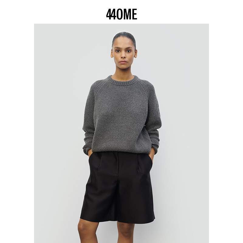 440ME26年春季新品女装格雷系圆领羊毛毛衣套头针织衫FESS0302K,女装/女士精品,毛针织衫,淘宝优惠券,粉丝福利购,淘宝优惠卷