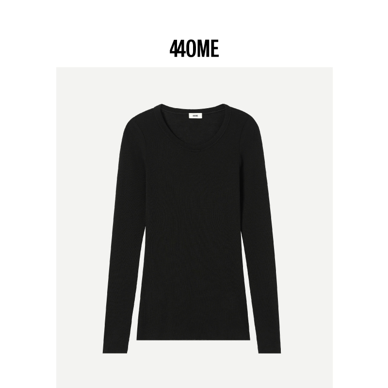 440ME轻薄圆领绵羊毛针织打底衫