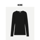 秋冬经典 黑色低圆领羊毛修身 长袖 440ME女装 打底针织衫 FB3F0329W