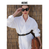 440ME女装 FCSS0255W 白衬衫 轻爽透气时尚 挺阔松弛亚麻廓形长袖