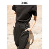 经典 黑时髦合身版 纯棉宽袖 440ME女装 口T恤舒适百搭短袖 FCSS0126J