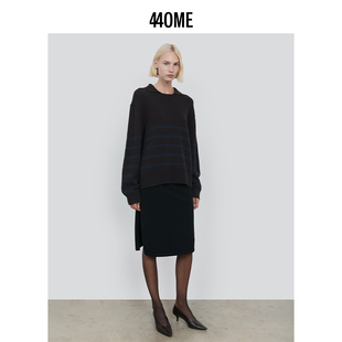 440ME女装 25秋季新品修身简约优雅侧开衩针织半身裙FDFW0314K