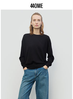 440ME26年春季新品女装桑蚕丝羊毛针织衫圆领套头毛衣FESS0312K