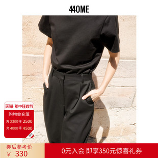 新款 经典 黑时髦合身版 440ME24夏季 纯棉宽袖 口T恤舒适百搭短袖