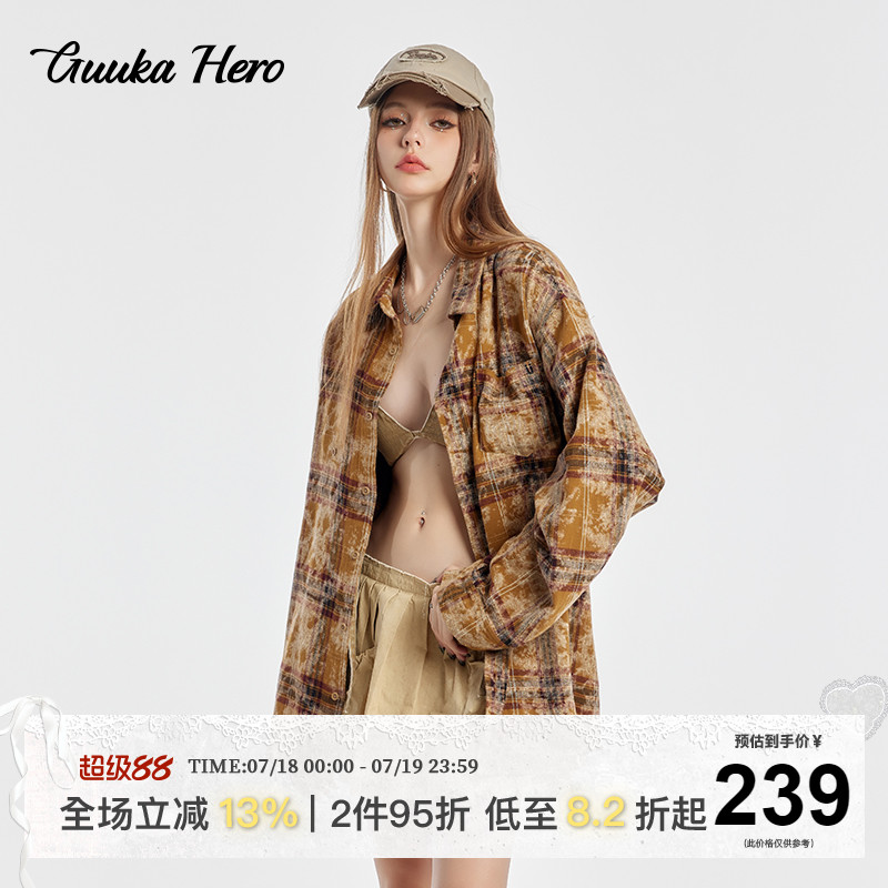 GUUKAHERO纽扣门襟长袖衬衫