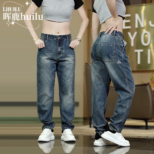 新塘男士牛仔裤子2025秋季新款宽松直筒水洗美式复古休闲裤子男款