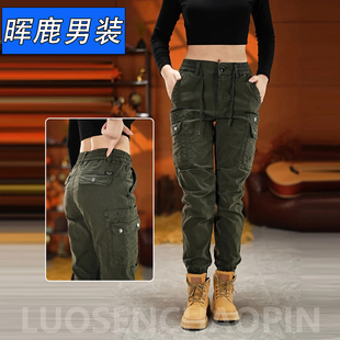潮流户外休闲裤 男士 秋季 帅气机车裤 子 秋冬加绒工装 束脚战术男裤 裤