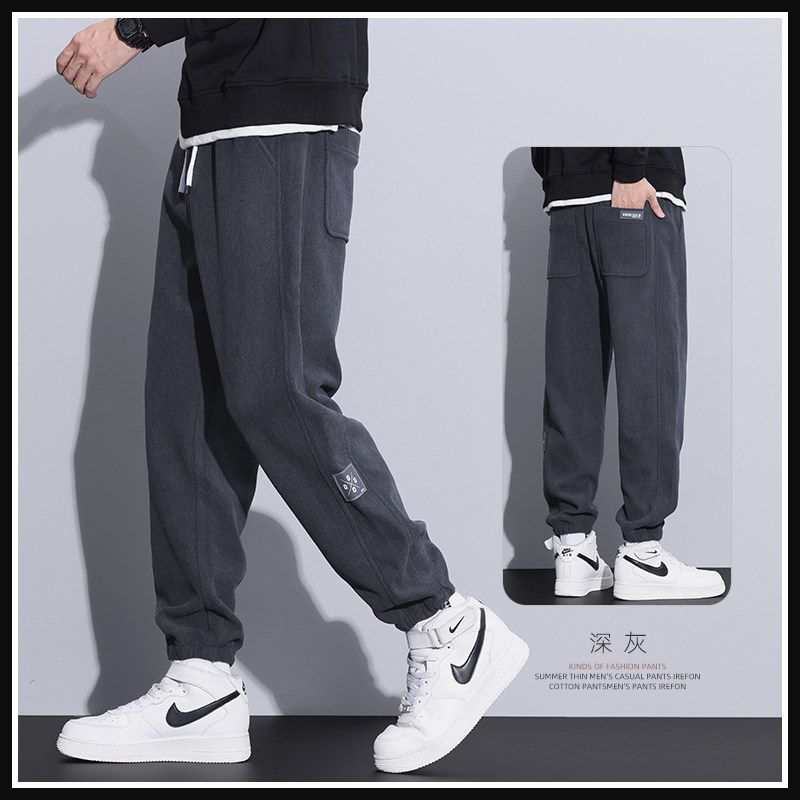 运动裤男秋季新款潮牌宽松束脚休闲长裤子男士潮流秋冬季加绒卫裤,男装,休闲裤,淘宝优惠券,粉丝福利购,淘宝优惠卷