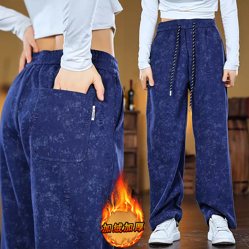 2025秋冬新款加绒加厚休闲裤男士