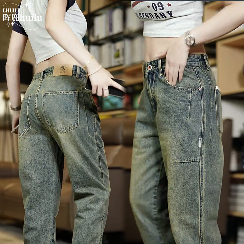 男士牛仔裤秋季新款微宽松直筒长裤显瘦美式复古水洗休闲裤子男款,男装,牛仔裤,淘宝优惠券,粉丝福利购,淘宝优惠卷