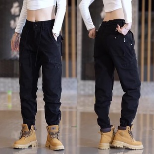 裤 复古口袋拉链情侣束脚休闲裤 男女春秋冬季 美式 子 户外登山裤 工装
