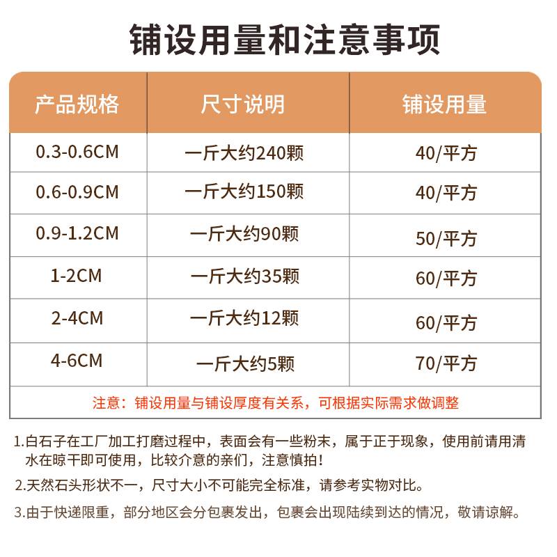 白石子景观石头大小鹅卵石庭院铺路铺地阳台装饰花园白色石子造景