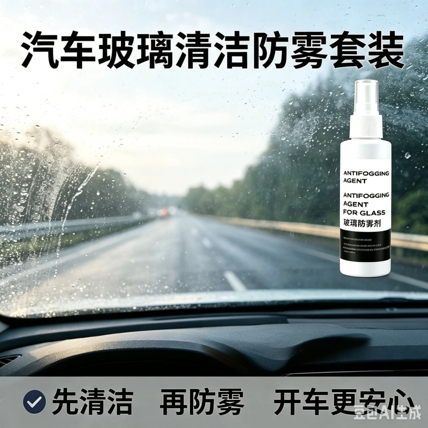 汽车玻璃防雾剂长效车窗除雾喷剂车居两用后视镜头盔防雾奢香妮