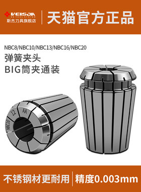 日本大刀柄卡盘直通Nbc08 10 13 16 20高精度弹簧桶夹具数控Aa级