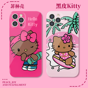 小米13黑皮hellokitty手机壳红米note12pro哈喽KT猫11ultra卡通10可爱k60k50k40夏威夷hello凯蒂kitty8适用7