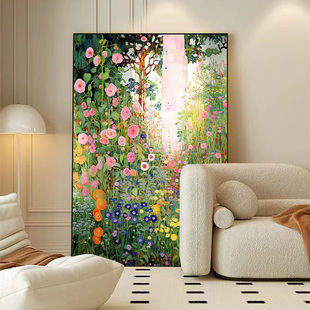 现代田园乡村装饰画纯手绘艺术油画法式奶油风女孩卧室治愈系挂画