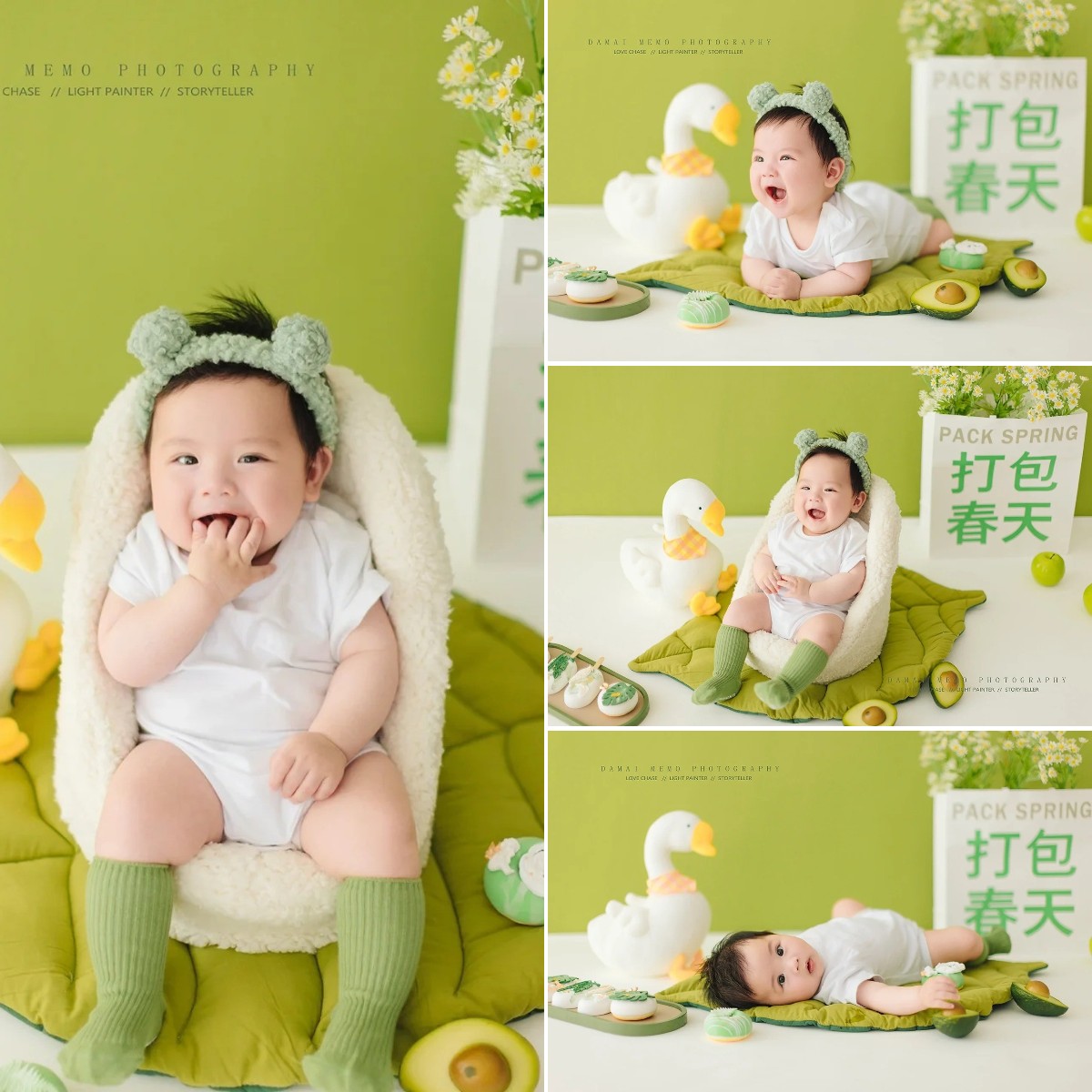 打包春天儿童摄影主题服装宝宝百天照半岁周岁照拍照服装道具出租