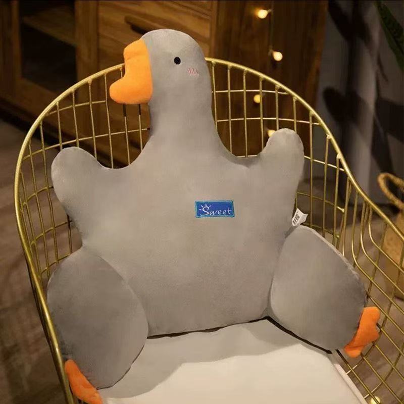 大鹅靠枕腰靠靠护腰背靠垫白鹅宿舍沙发坐垫屁垫午睡车内卡通毛绒