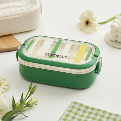 田园风饭盒一年级小学生专用轻便分格餐盒可微波炉加热塑料便当盒