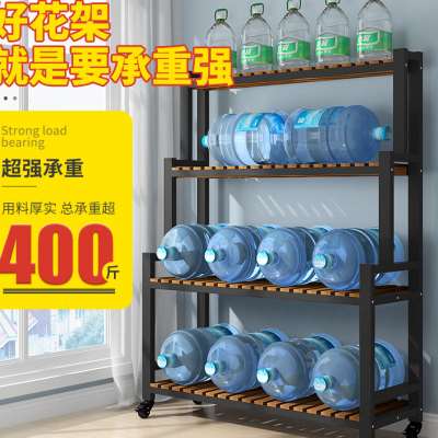 铁艺花架置物架阳台花盆阶梯可移动带轮花架子客厅落地式室内多层