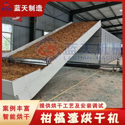果渣饲料烘干设备 大型橙子渣橘子渣果渣干燥机 柑橘渣带式烘干机