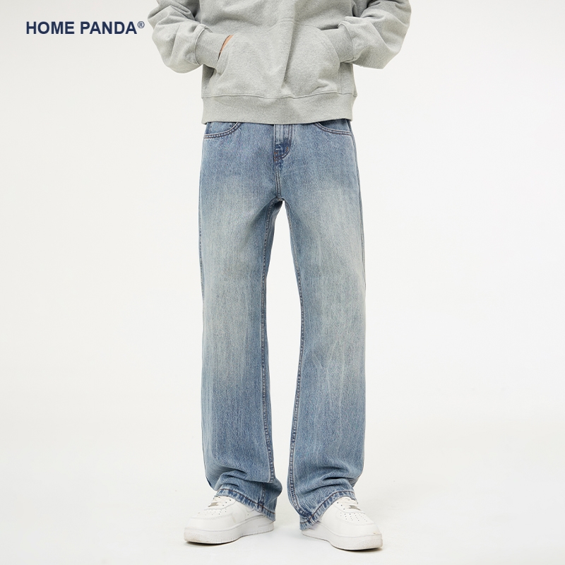 HomePanda美式高街微喇牛仔裤男