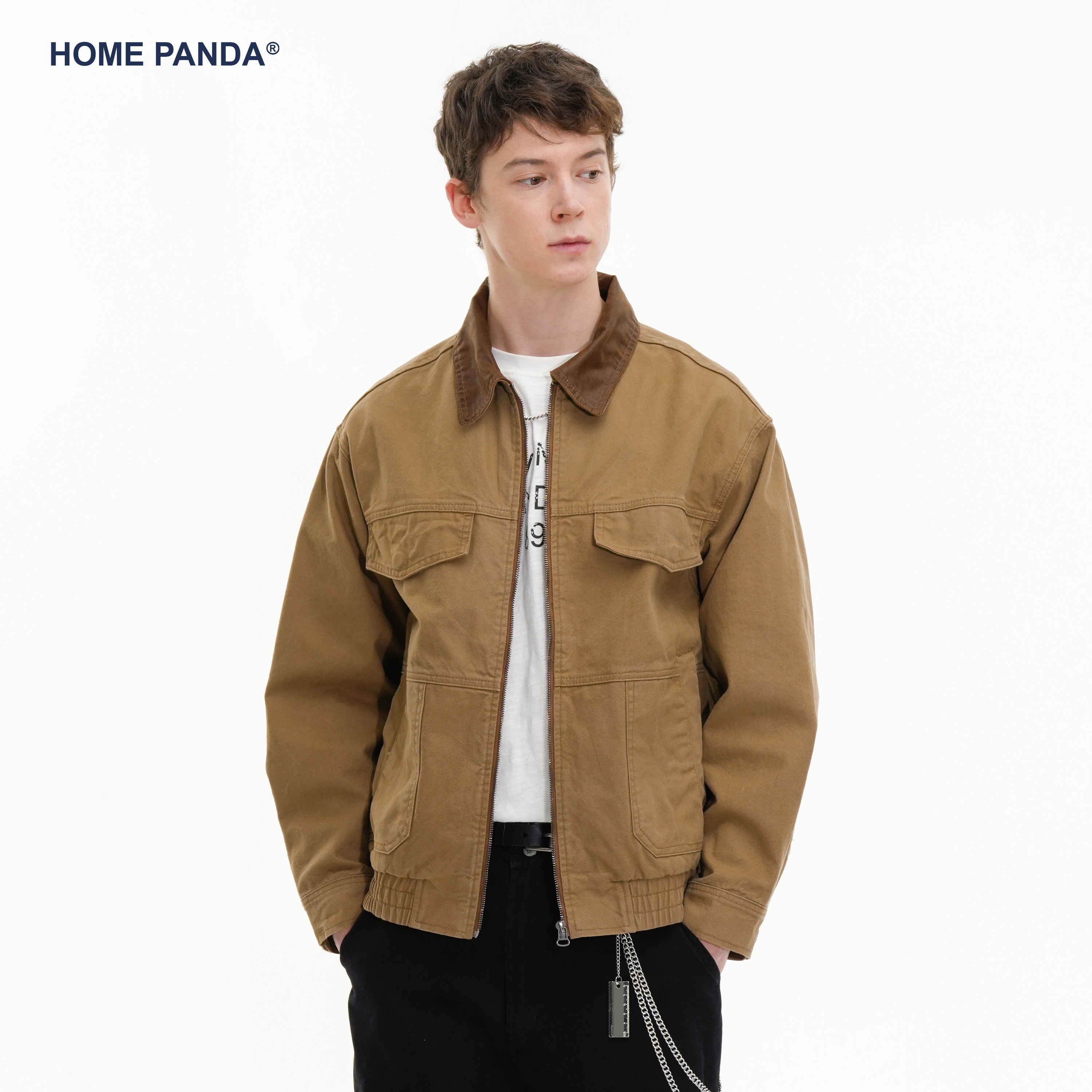 HomePanda复古巴恩风工装夹克男