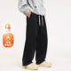 HomePanda460g重磅运动休闲裤 男秋冬加绒加厚百搭宽松直筒卫裤 子